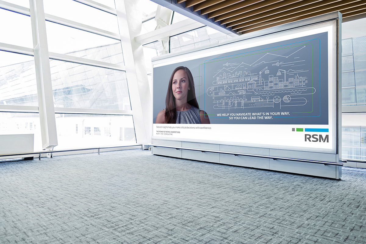 Blank billboard in a international airport.