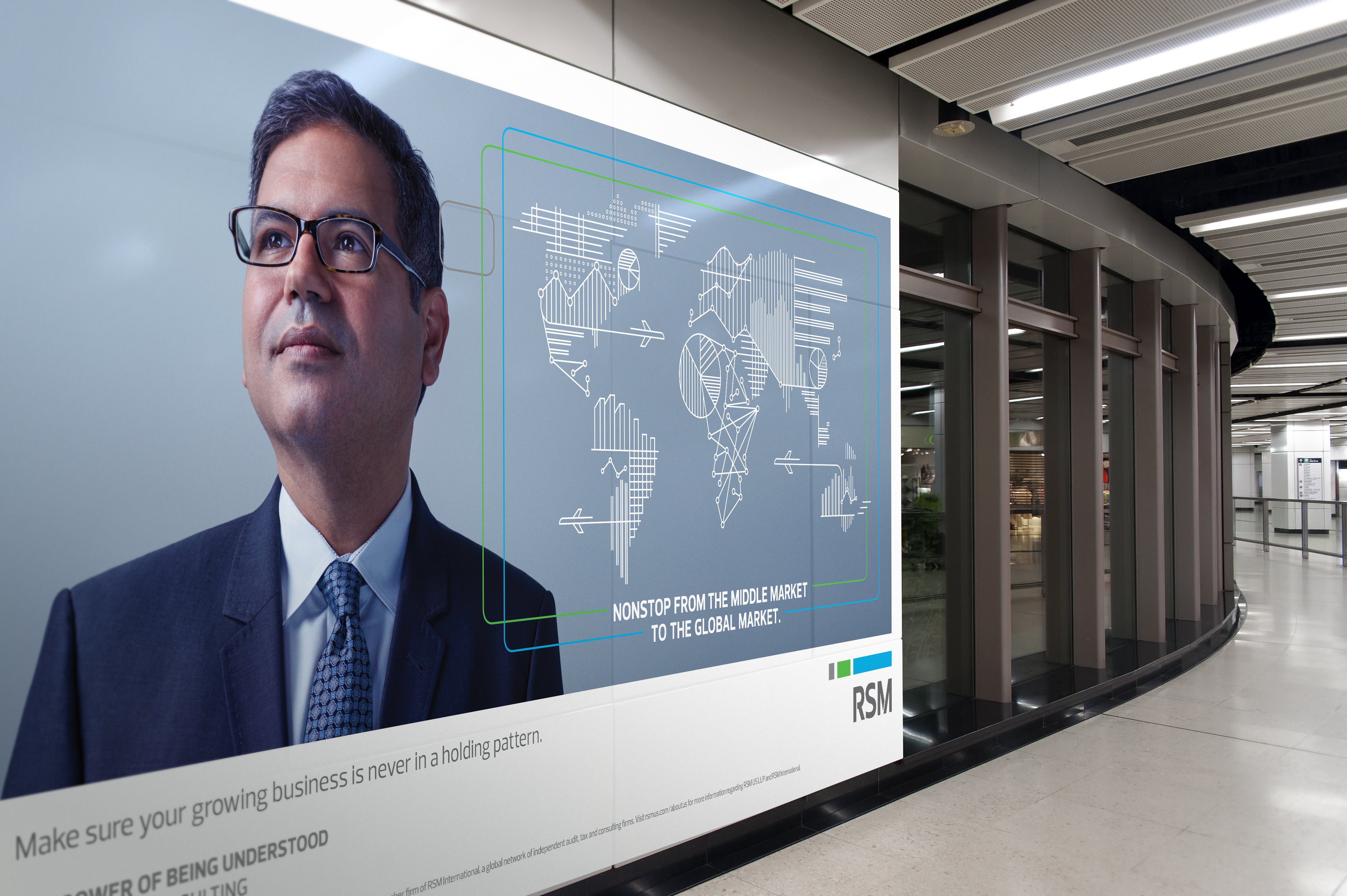 Empty White Billboard inside building